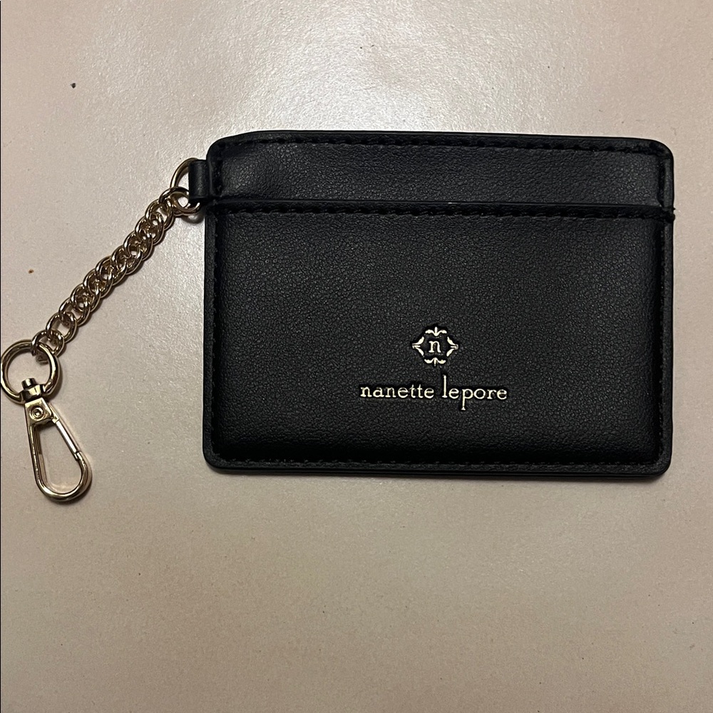 Nanette Lepore Black Card Wallet with Chain NEW. no tag. Not used